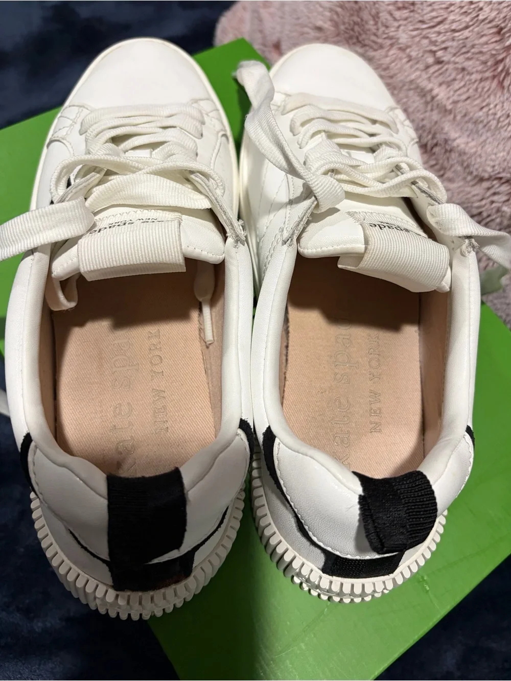 kate spade Kids White Sneakers with Black Accents